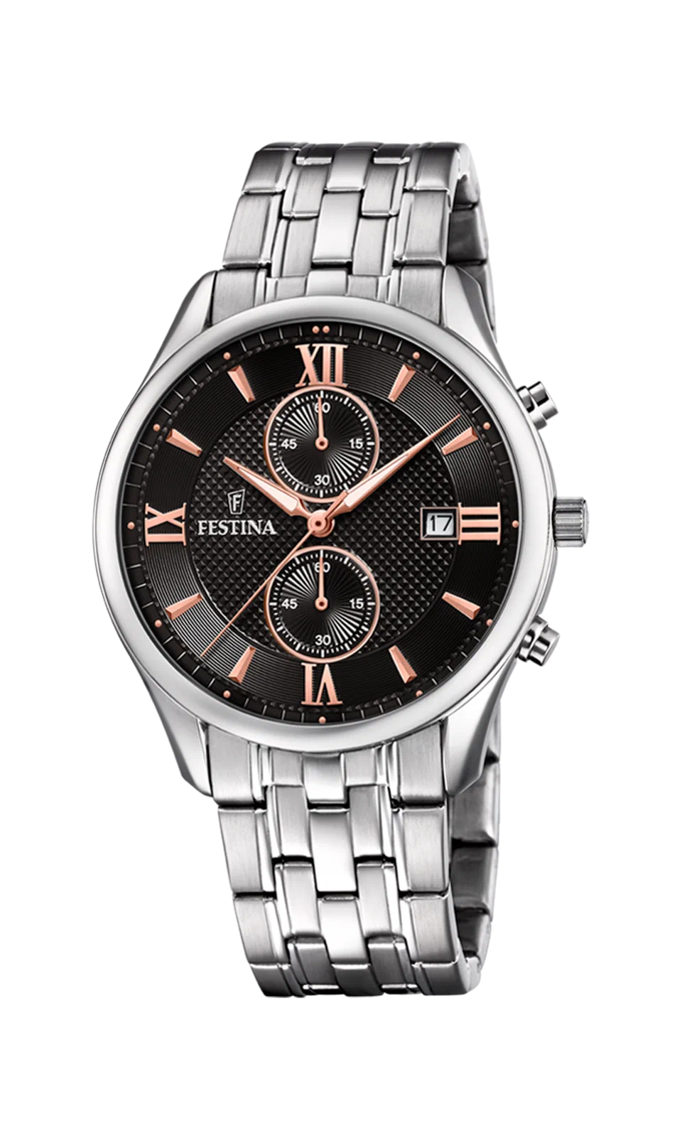 MONTRE FESTINA TIMELESS CHRONOGRAPH F6854/7 NOIR, BRACELET EN ACIER, HOMME — Image du produit 3