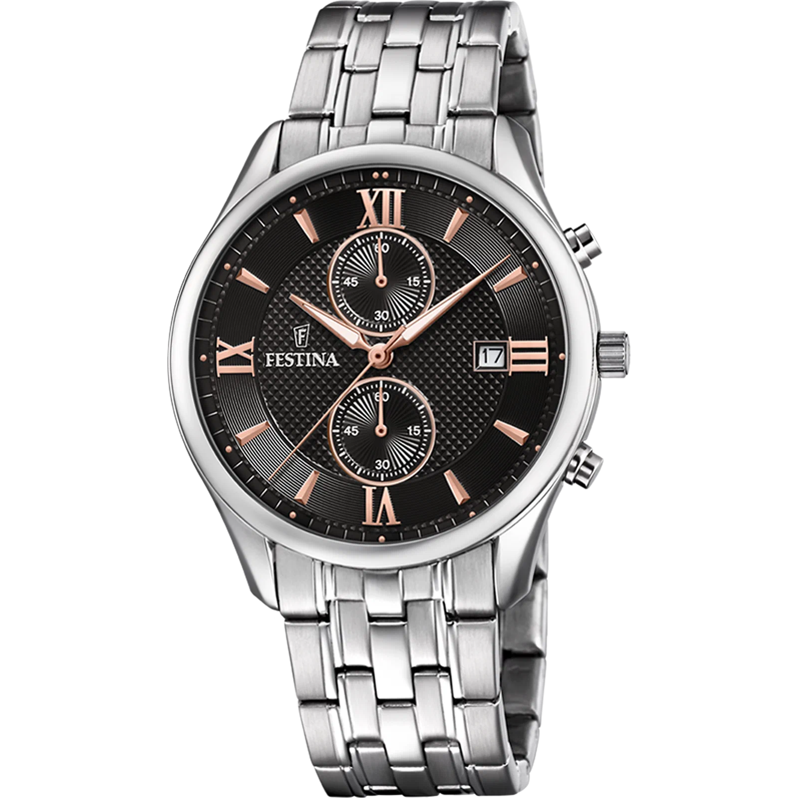 MONTRE FESTINA TIMELESS CHRONOGRAPH F6854/7 NOIR, BRACELET EN ACIER, HOMME — Image du produit 1