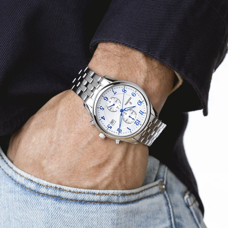 MONTRE FESTINA TIMELESS CHRONOGRAPH F6854/A BLANC BRACELET EN ACIER INOXYDABLE HOMME — Image du produit 4