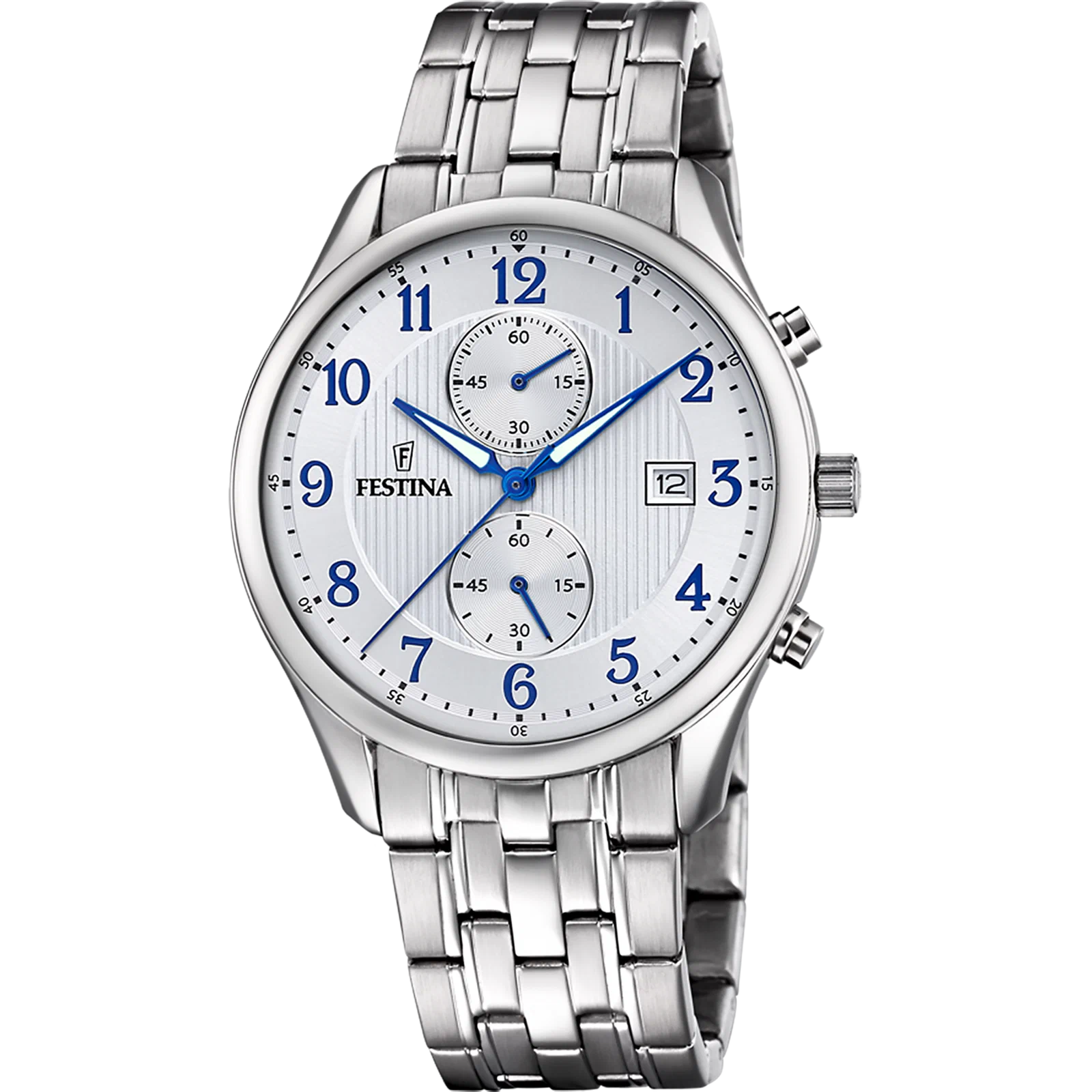 MONTRE FESTINA TIMELESS CHRONOGRAPH F6854/A BLANC BRACELET EN ACIER INOXYDABLE HOMME — Image du produit 1