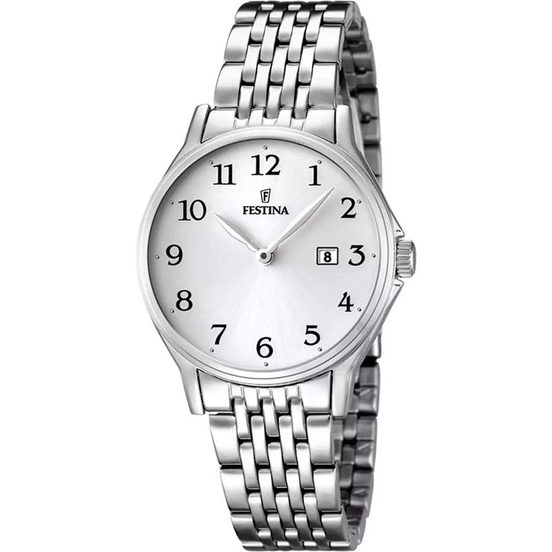 MONTRE FESTINA CLASSICS F16748/1 BLANC, BRACELET EN ACIER, FEMME