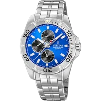 MONTRE FESTINA MULTIFUNCTION COLLECTION F20445/4 BLEU, BRACELET EN ACIER, HOMME