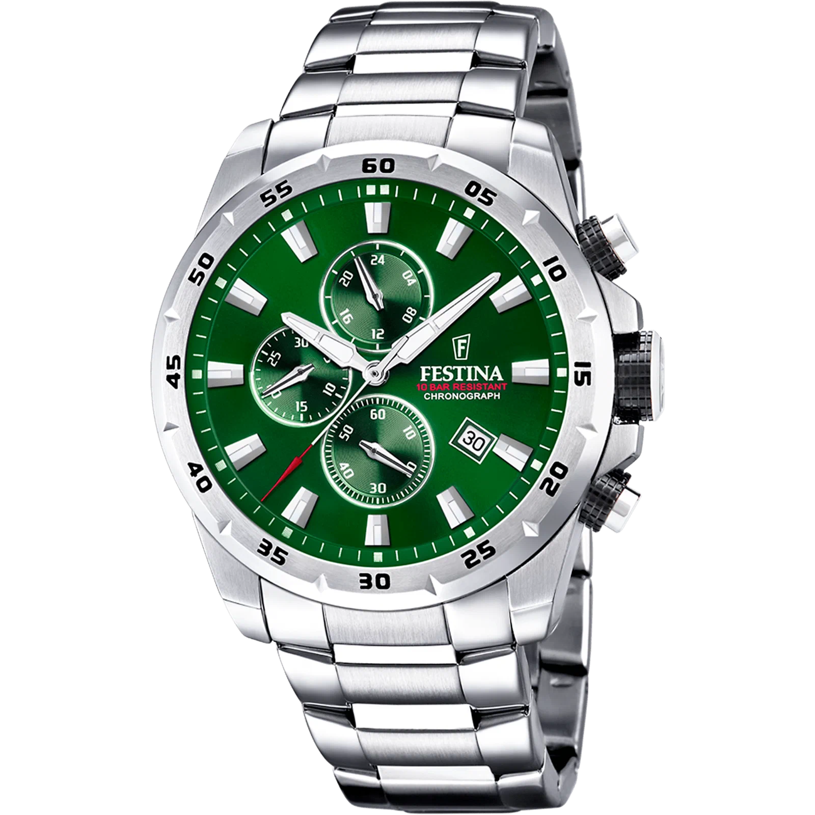 MONTRE FESTINA F20463/3 VERT, BRACELET ACIER INOXYDABLE, HOMME — Image du produit 1