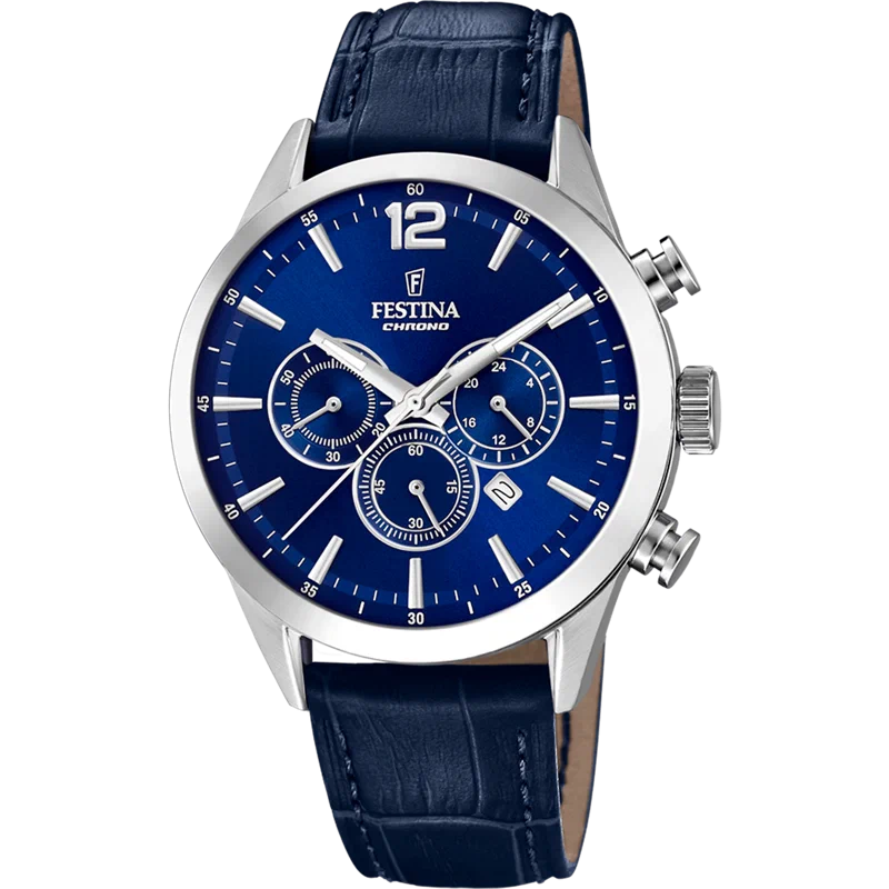 MONTRE FESTINA F20542/2 BLEU, BRACELET CUIR, HOMME