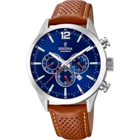 MONTRE FESTINA F20542/3 BLEU, BRACELET CUIR, HOMME