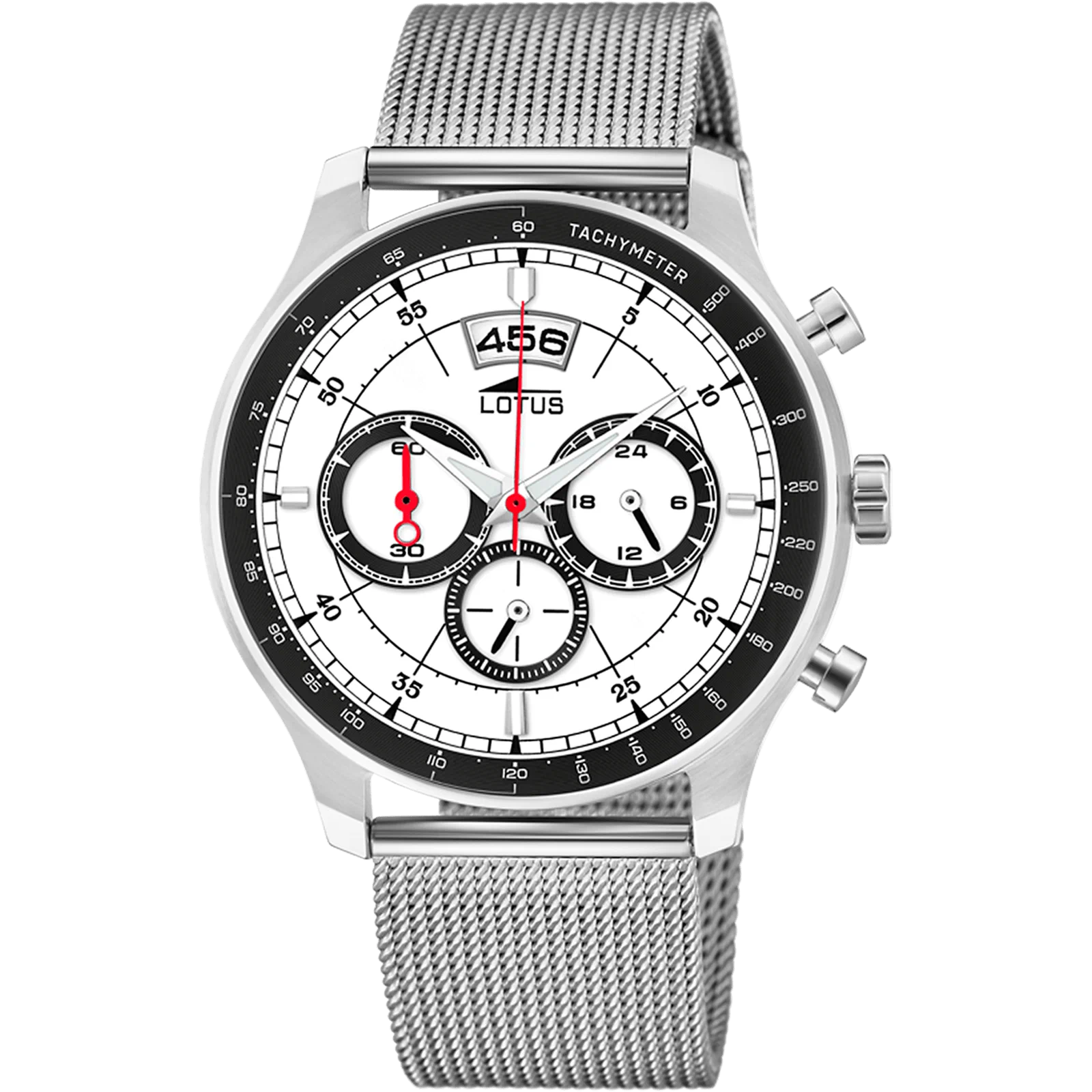 MONTRE LOTUS CHRONO 10138/1 BLANC, BRACELET ACIER, HOMME — Image du produit 1