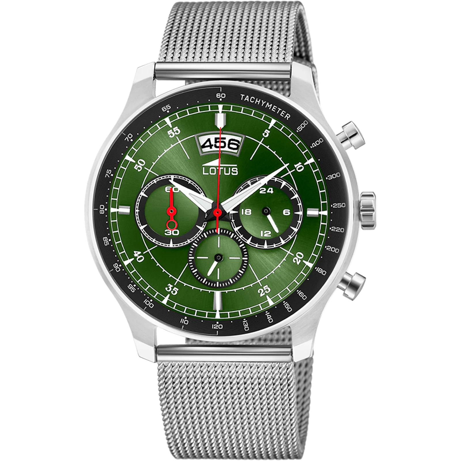 ساعة LOTUS CHRONO 10138/2 خضراء، سوار فولاذي، رجالي — صورة المنتج 1